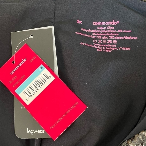 NWT Commando Faux Leather Moss Snake Leggings, Size 2X - Picture 9 of 9
